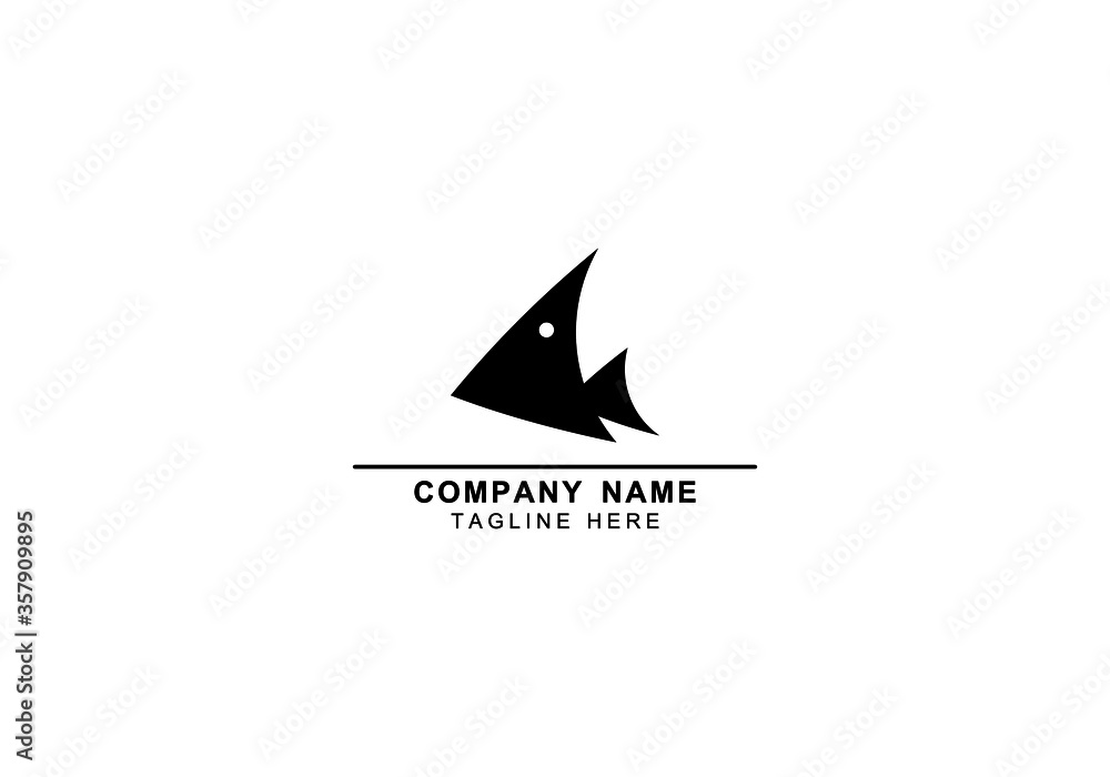 abstract fish logo in yacht style vector abstract fish logo in yacht style vector