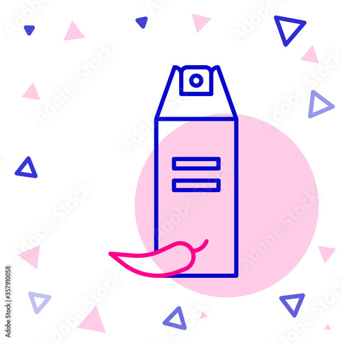 Line Pepper spray icon isolated on white background. OC gas. Capsicum self defense aerosol. Colorful outline concept. Vector Illustration