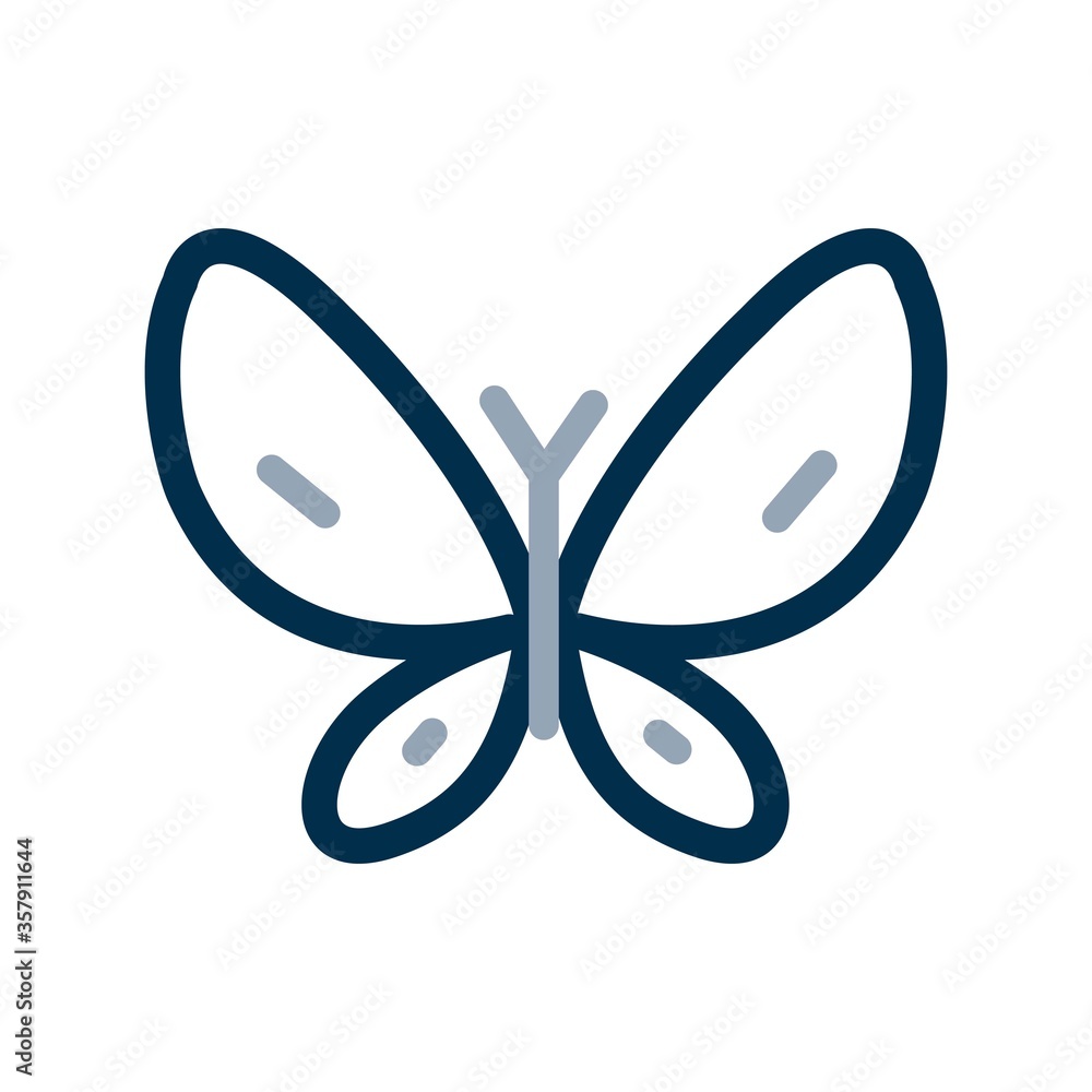 Butterfly icon in flat design style. Logo, mascot design element. Butterfly icon in flat design style. Logo, mascot design element.
