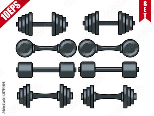 dumbbell isolated on white blue