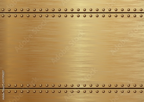 Brushed Golden Metal. Textured Metallic Background. 