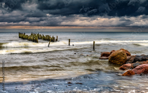 Remains of old broken pier, Baltic Sea