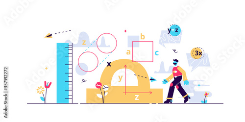 Geometry vector illustration. Flat tiny 