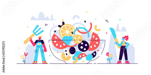 Catering vector illustration. Flat tiny food 