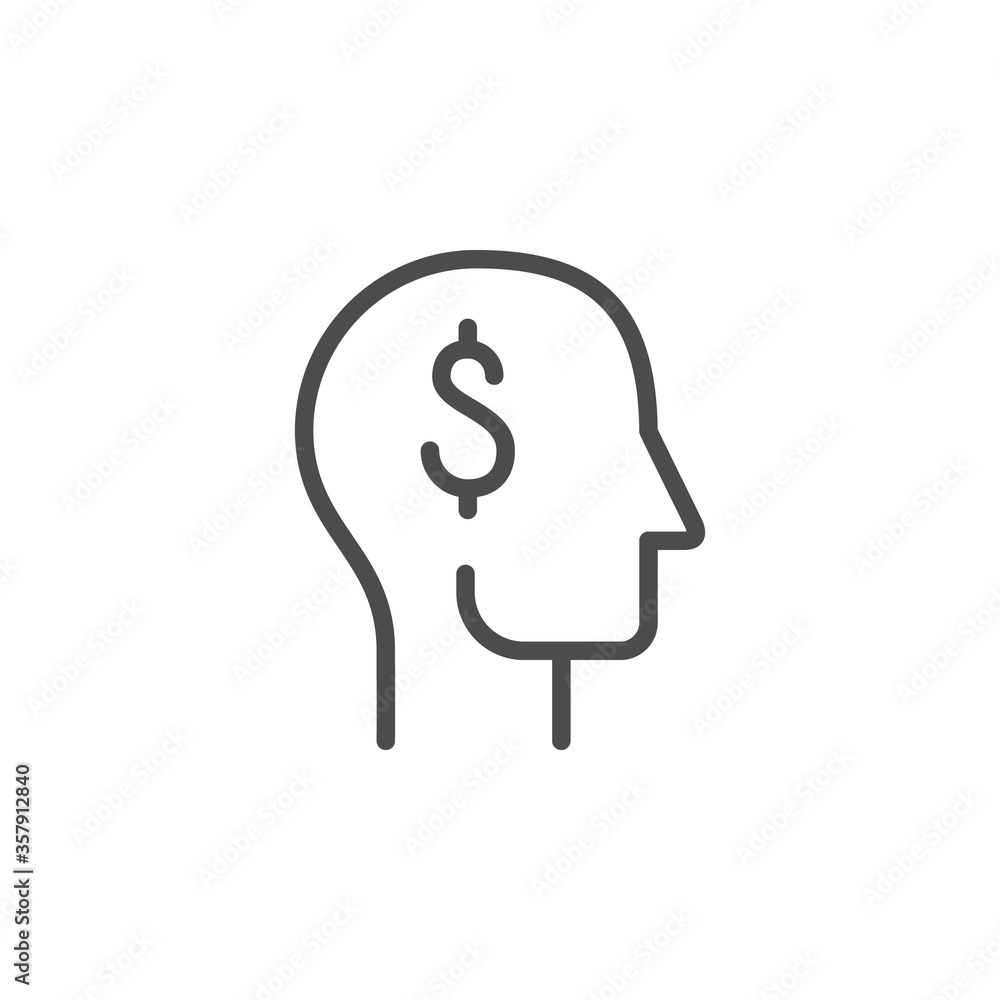 Wage line outline icon and work concept Wage line outline icon and work concept