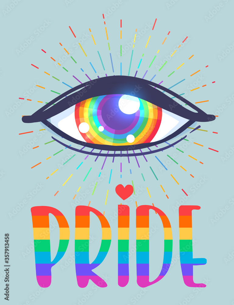 Vettoriale Stock LGBT poster design. Gay Pride. LGBTQ concept. Isolated  vector colorful illustration. Sticker, patch, t-shirt print, greeting card,  banner. | Adobe Stock