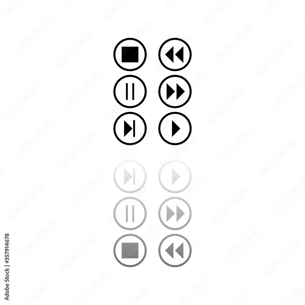 Video Audio Player buttons icon flat Video Audio Player buttons icon flat