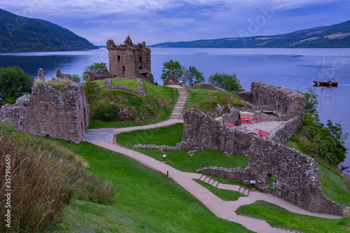 Urquhart Castle last visitor in the evening