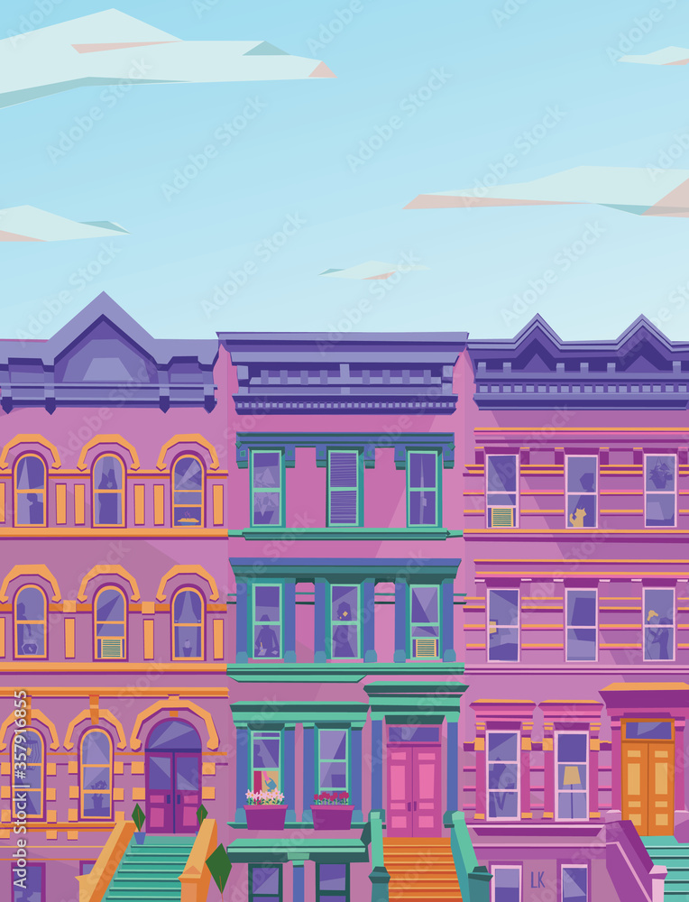 Fototapeta premium Brownstone Building