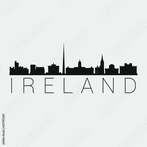 Canvas Print Ireland Skyline Silhouette City