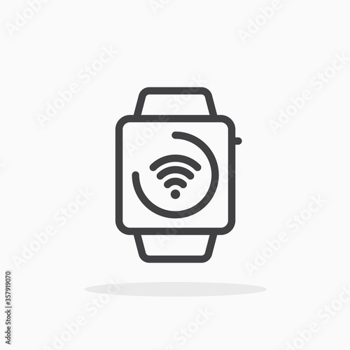 Smart watch icon in line style. Editable stroke.
