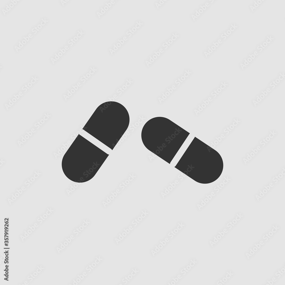 Pill icon flat. Pill icon flat.
