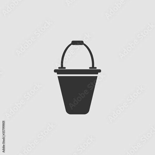 Bucket icon flat.