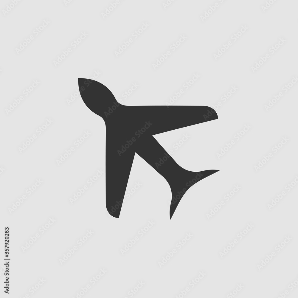 Aircraft icon flat.