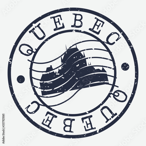 Quebec Canada Stamp Postal. Silhouette Seal. Passport Round Design. Vector Icon. Design Retro Travel. National Symbol.