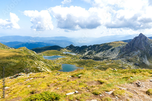 Panorama of The Seven Rila Lakes, Rila Mountain,  Bulgaria photo