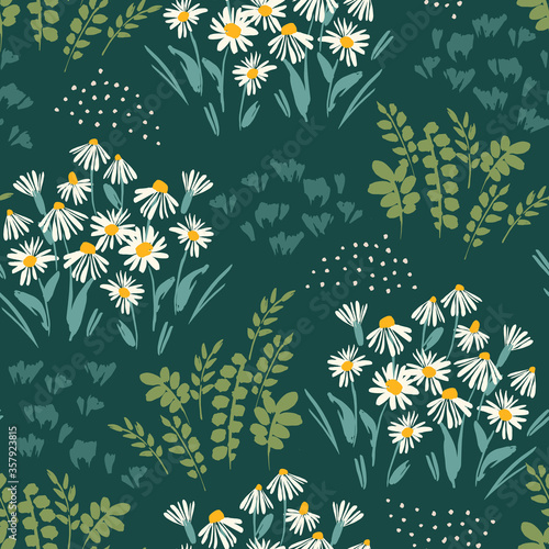 Floral abstract seamless pattern. Vector design for different surfases.
