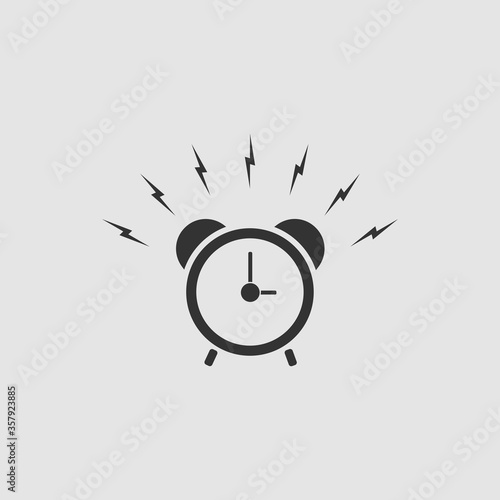 Alarm clock icon flat