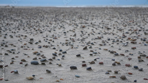 stones at Grenen, the northernmost point of Denmark, in the town Skagen, March