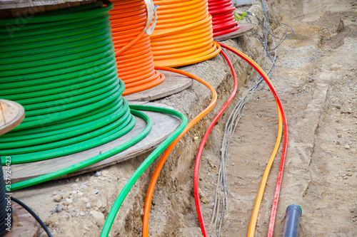 Verlegung von Glasfaserkabeln