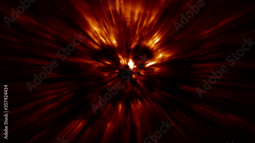 Foto Devilish skull shines with a fiery light.