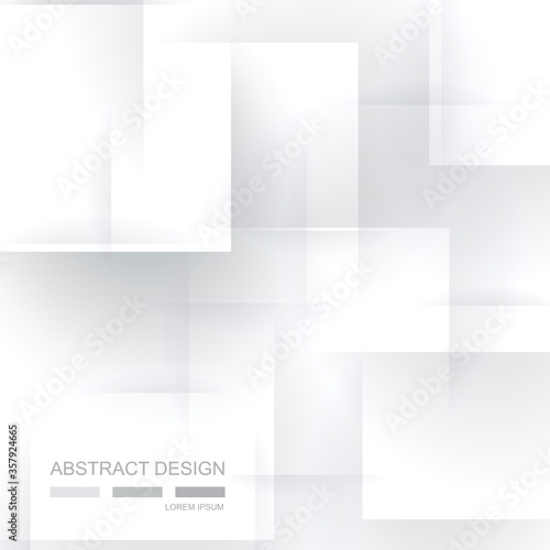 3D Quadrate Tapete - Fototapete Abstract geometric shape from grey elements, vector background.