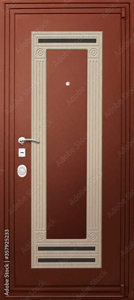Model of entrance metal doors isolated on white background Model of entrance metal doors isolated on white background