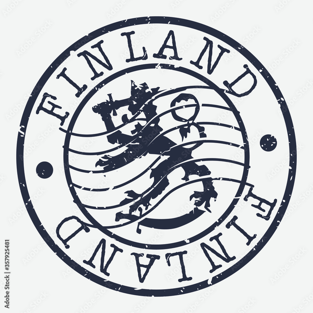 Finland Stamp Postal. Silhouette Seal. Passport Round Design. Vector Icon. Design Retro Travel. National Symbol.