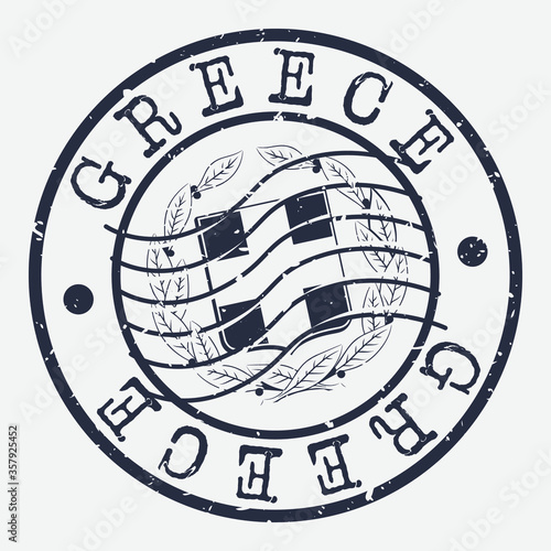 Greece Stamp Postal. Silhouette Seal. Passport Round Design. Vector Icon. Design Retro Travel. National Symbol.