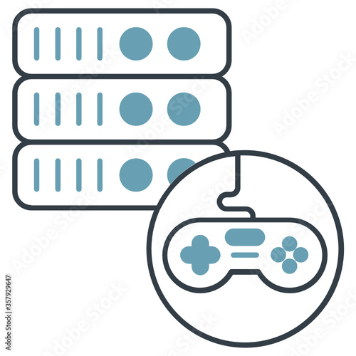 e sports server concept, Machine for multiplayer video game design icon 