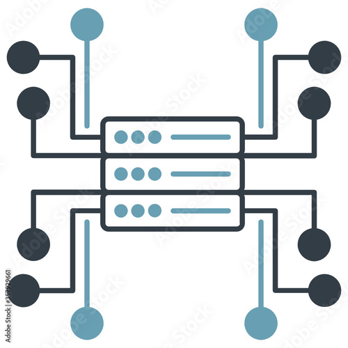 centralized decentralized Network server structure concept Vector Icon Design 