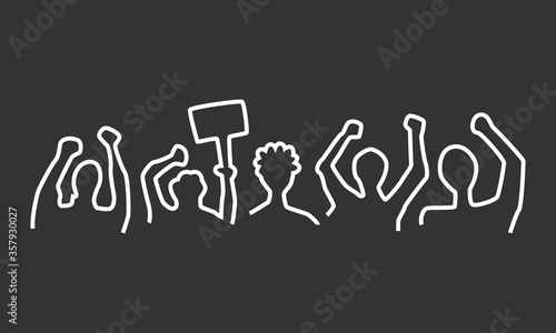 Vector illustration of protest crowd