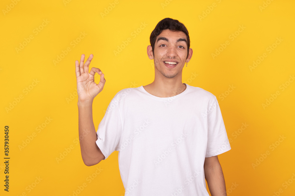 young man teenager casual style isolated on color background young man teenager casual style isolated on color background