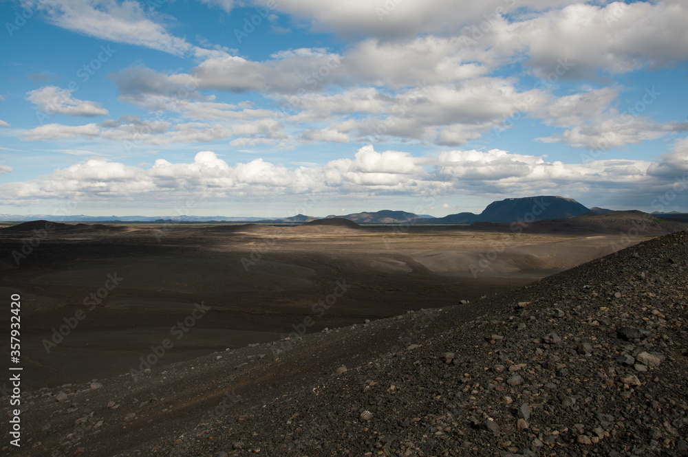 scenic view at volcano rim iceland