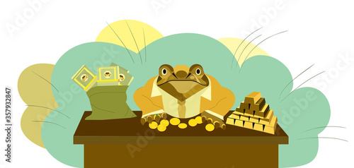 golden toad, toad clerk, toad with money