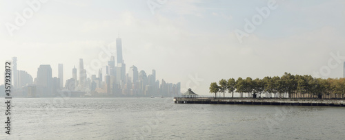 Sunset view of Manhattan skyline from Hoboken. New York. USA. © alexzosimov