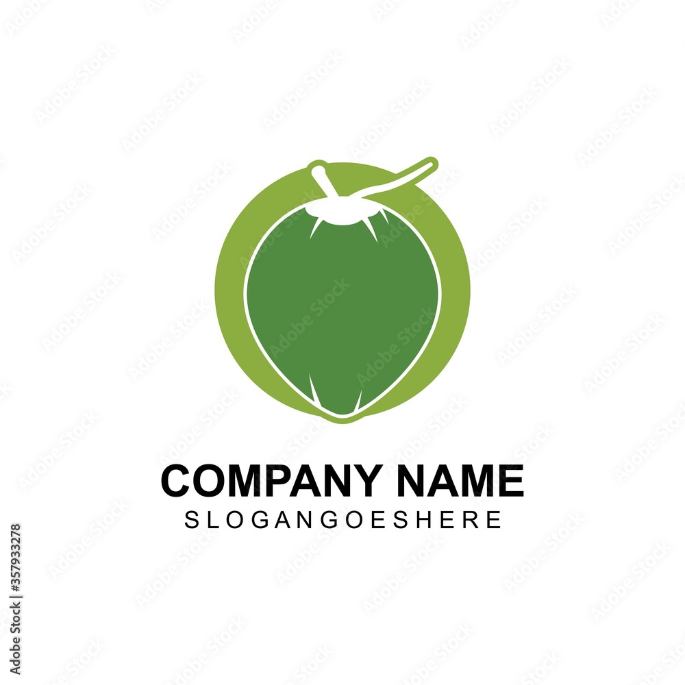 Creative modern coconut sign logo design template. Oil, Fresh, Fruit, Spa, Beauty, Summer