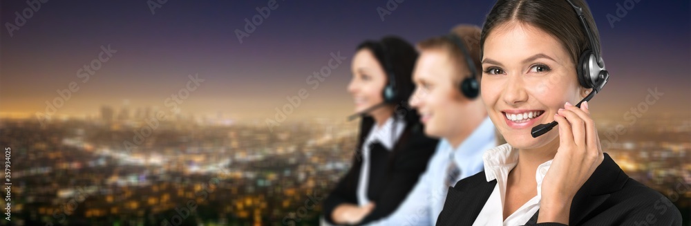 Call Center Service. Beautiful customer support or sales agent. Call Center Service. Beautiful customer support or sales agent.