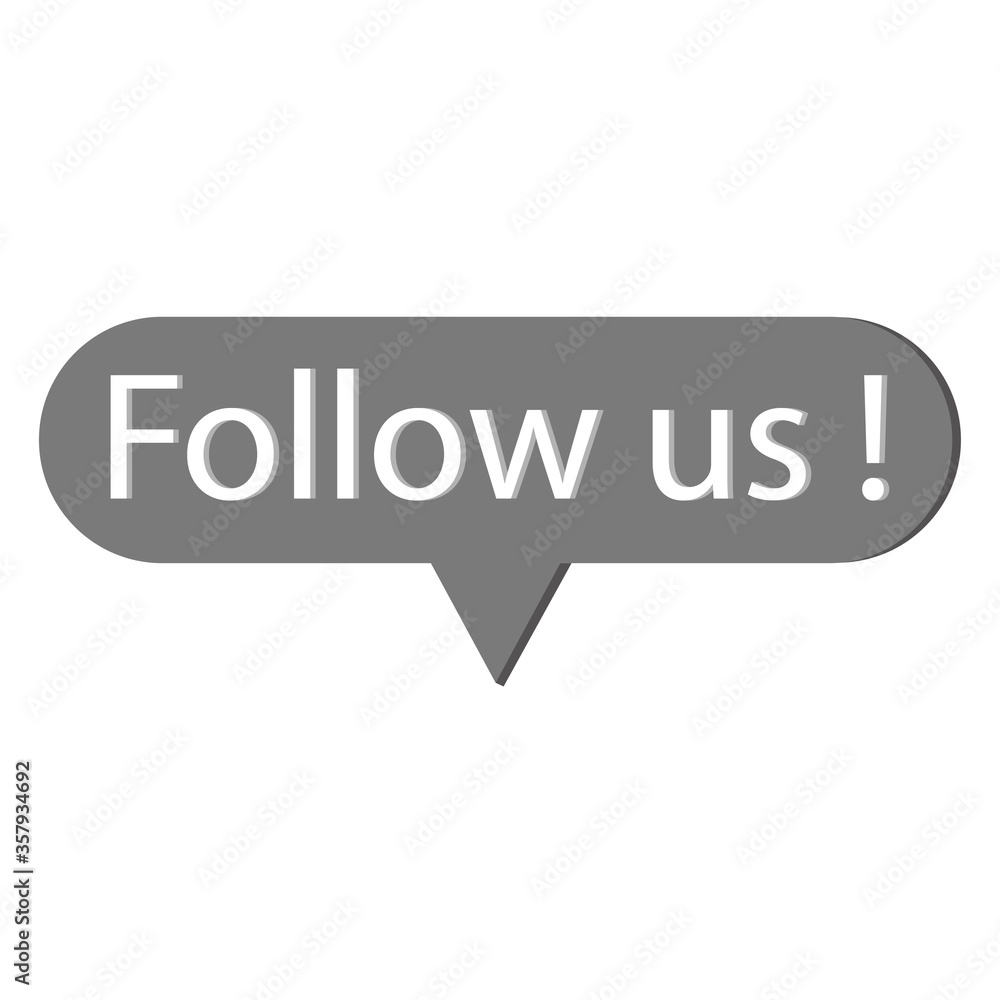 Follow us vector icon on white backgraund . Button icon. Social media banner. Follow us vector icon on white backgraund . Button icon. Social media banner.