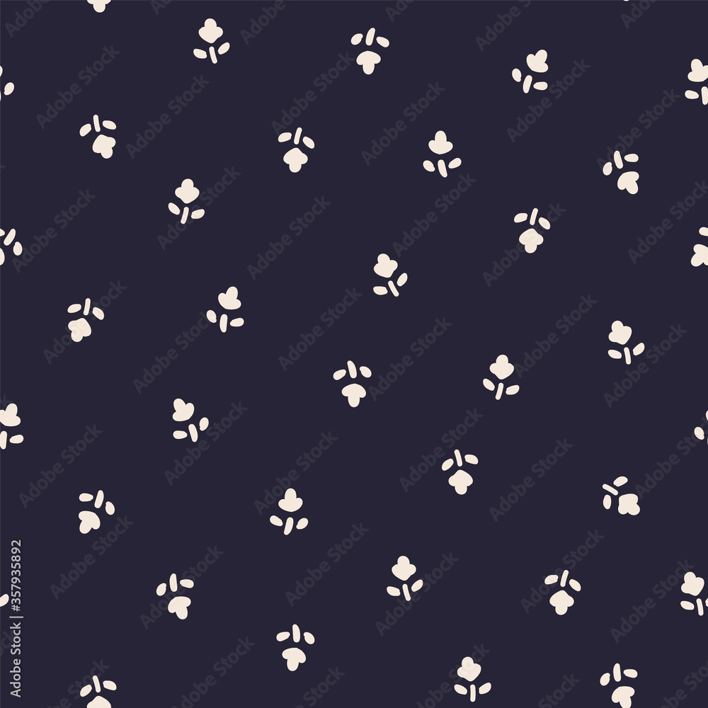 vector seamless pattern with ditsy flowers