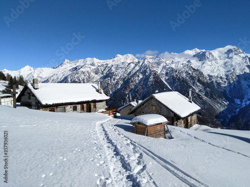 Mountain panorama of the ski area in the Lepontine Alps photo