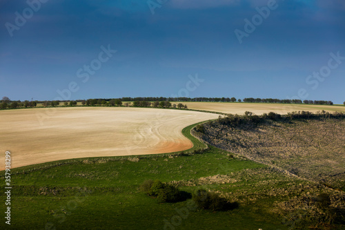 Near Nettleton, Lincolnshire, UK, July 2017, Landscape view of the Lincolnshire Wolds photo