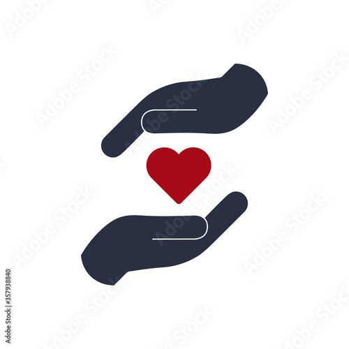 heart between hands icon, k...