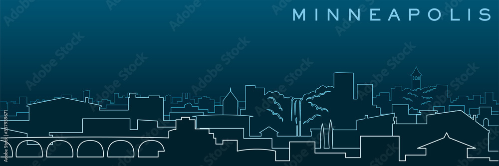 Minneapolis Multiple Lines Skyline and Landmarks