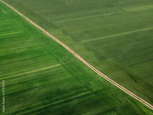 green field with drone