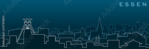 Essen Multiple Lines Skyline and Landmarks