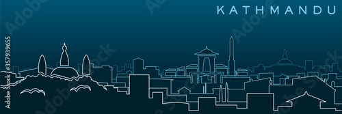 Kathmandu Multiple Lines Skyline and Landmarks