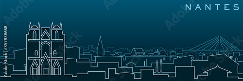 Nantes Multiple Lines Skyline and Landmarks