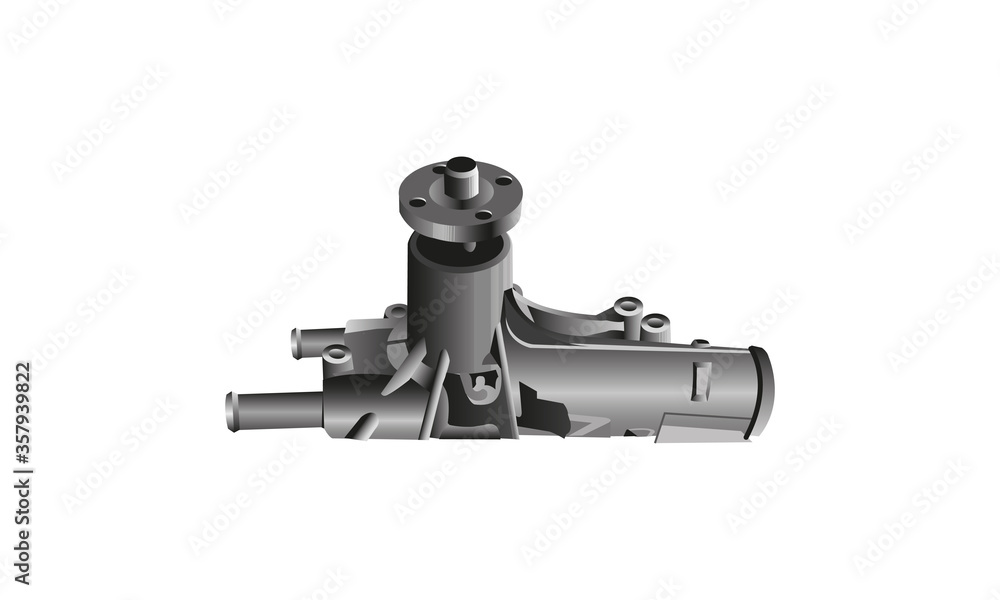 Vector drawing of a car water pump Stock Vector | Adobe Stock
