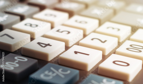 Closeup image of calculator keyboard for you finacial or business design.